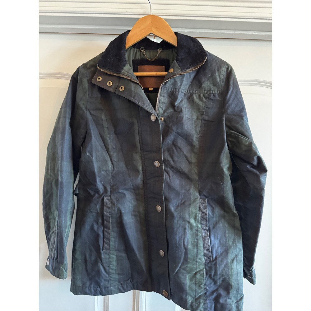Dubarry Annestown Wax Jacket Black Watch Tartan Green Plaid Primaloft US 6 - Picture 3 of 7